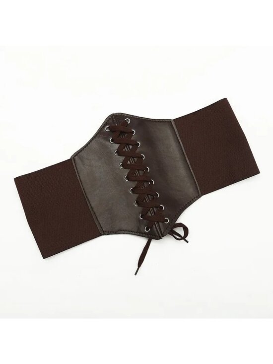 Accessories - 2/$30 New Brown Corset Belt XS/S Vintage Inspired Lace-up Cinch Elastic Waist Be